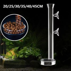 Glass Aquarium Shrimp Feeder Tube Dish Shrimp Fish Snail Food Feeding Dispenser Bowl Fish Tank Feeder Accessories