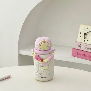 Cốc Nước Bằng Thép Không Gỉ Dung Tích Lớn Dễ Thương Cốc Đựng Nước Di Động Cốc Đựng Nước Có Ống Hút Cốc Đựng Nước Cho Phụ Nữ