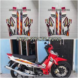 STIKER STRIPING LIS BODY YAMAHA FIZR F1ZR 2004 2005 MERAH PUTIH
