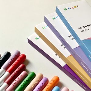 KACO Soft Tip Brush Pen for Calligraphy Drawing Simple Design High Aesthetic Value Water-Based Non-Toxic Colored Pen for Students And Children