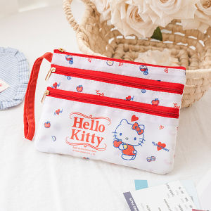 Sanrio | Sanrio Hello Kitty Waterproof Travel Passport Bag - 3 Layer Cartoon Storage Pouch for Documents & Tickets