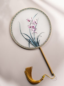 Handmade Double-Sided Embroidery Fan Traditional Chinese Style Hanfu Accessory Heavy Embroidery Pure Silk Material