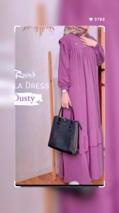 Dress Kala Crinkle Airflow Rempel Bawah Terbaru Ld120