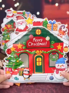 20Pcs Christmas Gift Bags Christmas Cookies Candy Bags Cartoon Christmas Candy Bag with Handle Merry Christmas Gift Packaging Bag Waterproof Candy Biscuit Bag Santa Claus Loot Bags Plastic Candy Bag