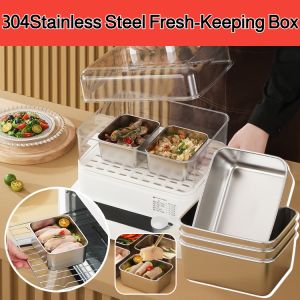 Stainless Steel Fresh-Keeping Box Sealed And Fresh-Keeping Refrigerator Storage Box Portable Lunch Box Picnic Bento Food Container