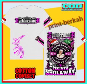 T-Shirt Kaos SYEKHER MANIA SANTRI AR-RAHIM Semi Cotton 30s Ukuran Anak Dan Dewasa