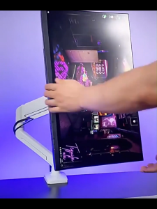 [สินค้าใหม่ราคาพิเศษ]ขาตั้งจอคอมพิวเตอร์แบบแขนหุ่นยนต์ สำหรับตั้งโต๊ะ หมุนได้ ไม่ต้องเจาะรู ต่อขยายได้ เหมาะสำหรับใช้งานกับจอคู่**ราคาพิเศษสำหรับผู้ซื้อก่อน** วางจำหน่ายแล้ว