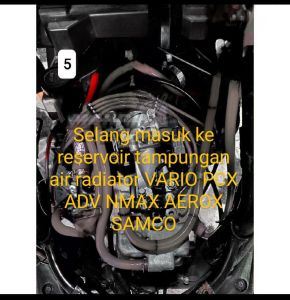 SELANG MASUK KE RESERVOIR TAMPUNGAN AIR RADIATOR VARIO PCX ADV NMAX AEROX SAMCO 6MM 60CM