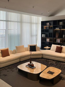 Italian Style Poliform Saint Germain Sofa Curved Corner Living Room Combination Sofa Medium Size Sheepskin Fabric No Storage