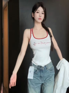 BINKAFENNY | เสื้อกั๊กแขนกุดผ้าตาข่ายลายดอกไม้สำหรับผู้หญิงในช่วงฤดูร้อน เสื้อคลุมกันหนาวแบบเข้ารูป ดีไซน์เซ็กซี่ ดีไซน์แบบเกาะอก