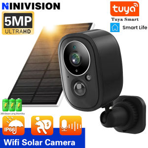 5MP Tuya Smart Life APP Rechargeable Battery Wireless WiFi Outdoor Solar Infrared Night Vision Security Surveillance CCTV Camera