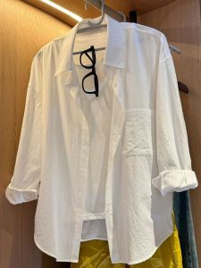 French Style Loose Fit Shirt Womens Layering Spring Autumn New Style Slimming Top Outerwear Long Sleeve Polo Collar