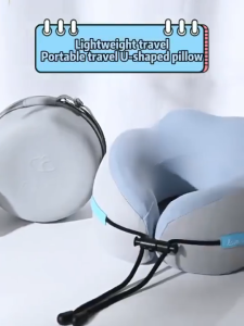 Travel Neck Pillow Car Pillow U Shape Pillow Memory Pillow Portable Pillow Foam High Resilience Foam Neck Relax Pillow with Storage Bag