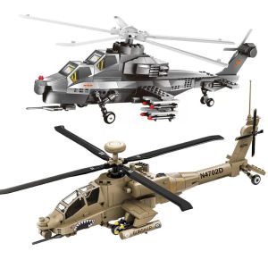 Đồ Chơi Lắp Ráp Máy Bay Trực Thăng Chiến Đấu Hiện Đại Wange Blocks Máy Bay Trực Thăng Vận Tải Vũ Khí Nhỏ Hạt