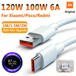 Original XIAOMI Redmi 120W 6A Type C Cable 90W 67W Turbo Charger Cabel Wire 33W Xiaomi 17 15 15t 14 Poco X8 X7 F8 M8 Pro Pad 6