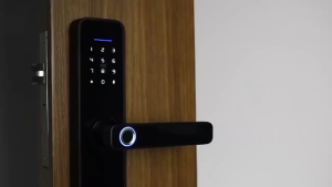 ล็อคอิเล็กทรอนิกส์ประตูดิจิตอล พร้อมลูกบิดแบบป้องกันข้อมูล แบบมีปุ่มกด สำหรับบ้านและออฟฟิศ รองรับการสแกนลายนิ้วมือ/รหัสผ่าน/บัตร IC/กุญแจ