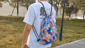 FLOCK THREE Leakproof Drawstring Backpack Sports Gym Bag Large Capacity With Pocket for Sports Gym Travel Swimming Beach