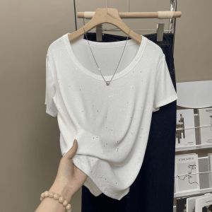 QIAOXIZI | Sparkly Comfortable Slimming T-Shirt Blouse