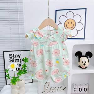 💐K109-Đồ bộ mặc nhà vải tôn -Mẫu vải tôn cánh tiên mềm mịn mát kiểu dáng xinh xắn đáng yêu cho Bé Gái 6-13kg