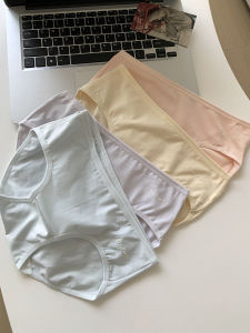 Laziness Girl Simple Letter Cotton Underwear Womens Mid-Low Waist Antibacterial Student Shorts Thin Breathable Triangle Pants