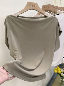 Áo Thun Tay Ngắn Thiết Kế Cổ Chữ V Gợi Cảm Mùa Hè Cho Nữ Áo Thun Cotton Thường Ngày Thoải Mái Rộng Rãi Phong Cách Ngọt Ngào