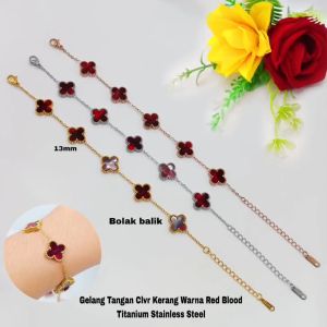 Gelang Tangan Bunga Kerang Grigi Bolak Balik Terbaru Antikarat Anti Luntur Titanium Stainless Steel