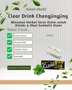 Green World Clear Drink | Minuman Herbal Serat Alami untuk Detoks & Obat Sembelit Alami