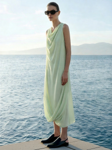AMII | New Elegantly Business Casual Sleeveless Loose Slit Dress