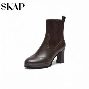 Fashioin Chunky Heel Booties for Women