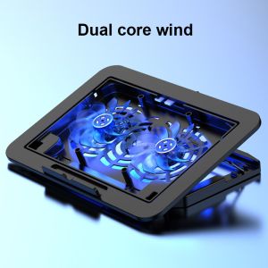 Laptop Cooling Pad with Stand 5 Levels Height Adjustment Dual Fan Laptop Cooling Pad for 9"-17" Laptop Notebook