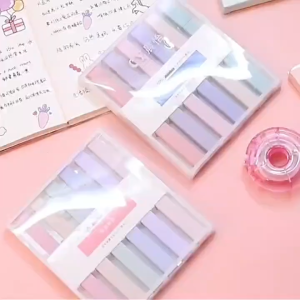 6pcs Morandi color highlighter eye care marker soft head student fluorescent pen note school light highlighter pen set