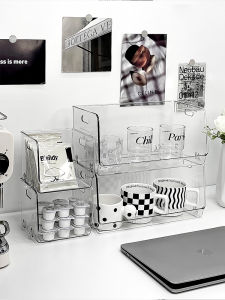 Acrylic Cup Holder Home Tea Cup Water Cup Coffee Storage Rack Desktop Cup Storage Box Organizer Pure Color Plastic Material