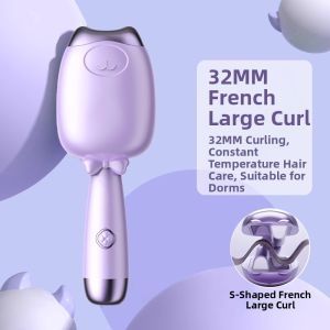 Egg Roll Hair Curling Iron 32mm Large Curling Wave Wand Sheep Wool Hair Styling Iron Short Hair Water Wave Pattern