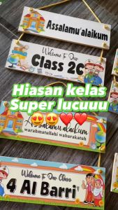 [CUSTOM] Decor Art - 30x20 Cm - Dekorasi 2 Susun Hiasan Pajangan Kelas Dinding Gantung Tali Pintu Kelas Kamar (Kd: CLASS) Mdf Geometric Wall Decor - Lazada