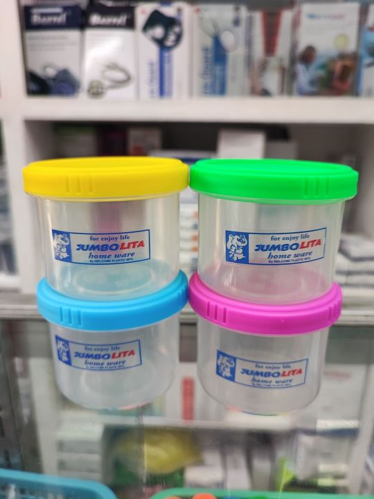 Cotton Balls Container (Green, Pink, Yellow & Blue) Plastic Material Cotton Balls Container