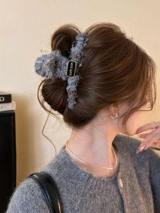 Large Size Plush Letter Hair Claw Womens New 2025 Shark Clamp Stylish Hair Accessories Romantic Unusual Design Original Creation