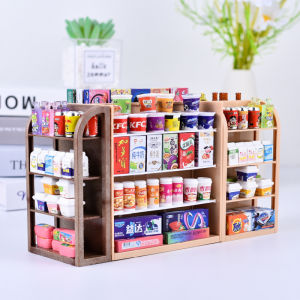 Miniature Simulation Toy Shelves Snacks Play Food Dollhouse Miniature Toys for Children Role-playing Games Plastic Material