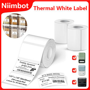 NiiMBOT White Thermal Label 20-50mm Self-adhesive Sticker 1Roll Waterproof Paper For Niimbot B1/B21/B3S Mini Printer Label Maker