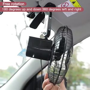 6/8 Inch Clip-On Car Portable Fan Summer Cooling Fan Truck Vehicle Strong Wind Air Cooler Fan Portable Car 12V/24V vehicle fan