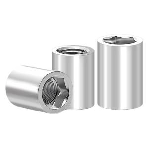 304 Stainless Steel Cylinder Pull Rod Nut round Hexagonal Columnal Pneumatic Screw Cap M5M6M8M12 Hardware Tightening Parts