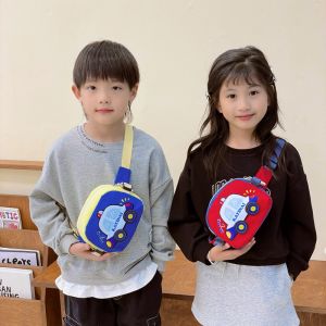 Cute Police Car Kids Crossbody Mini Bag All-Match Chest Bag Boy Portable Coin Purse Baby Girl Waist Bag