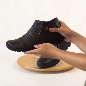 Sepatu Boot Pria Zipper Boots Casual Kulit Touring Model Resleting BKS09