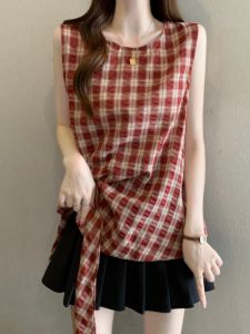 Slimming Waist-Tie Vest Shirt