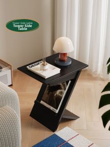NANGUAHEZI | Nordic Minimalist Vintage Creative Living Room Sofa Side Table with Magazine Rack