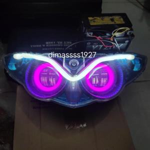 daymaker reflektor kedok headlamp kepala lampu depan  Yamaha Jupiter z new burung hantu 2006-2009 custom daymaker plus alis