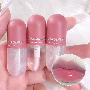 3PCS Lip Gloss Color Change Crystal Jelly Lipglaze Transparent Glass Lip Oil Moisturizing Glitter Liquid Lipstick Lip Cosmetics