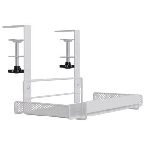 Under Table Cable Management Rack Adjustable Thickness Under Desk Cord Organizer Metal Mesh Cable Holder for Home Office