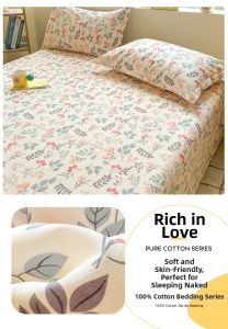 Ai Tong Nuan | 100% Cotton Bed Sheet for Single and Double Beds Year-Round Use