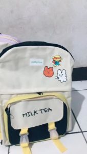 KAGODA - Tas Ransel Backpack Tas Sekolah Wanita Milk Tea