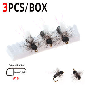ICERIO 3PCS/6pcs Fly Fishing Flies Dry Fly Black Foam Ant for Riverine Trout Panfish Bass Grayling and Carp Fishing Lures